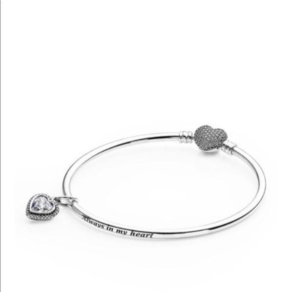 Pandora Jewelry - Pandora bangle with Swarovski crystal charm